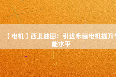 【電機(jī)】西北油田:引進(jìn)永磁電機(jī)提升節(jié)能水平 - TECO東元電機(jī) | 變頻器·伺服電機(jī)·減速機(jī)·電機(jī)解決方案