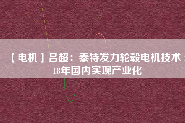 【電機(jī)】呂超：泰特發(fā)力輪轂電機(jī)技術(shù) 2018年國內(nèi)實現(xiàn)產(chǎn)業(yè)化 - TECO東元電機(jī) | 變頻器·伺服電機(jī)·減速機(jī)·電機(jī)解決方案