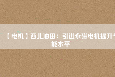 【電機(jī)】西北油田:引進(jìn)永磁電機(jī)提升節(jié)能水平 - TECO東元電機(jī) | 變頻器·伺服電機(jī)·減速機(jī)·電機(jī)解決方案