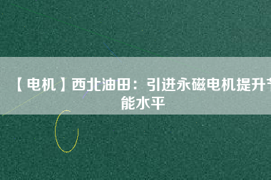 【電機(jī)】西北油田:引進(jìn)永磁電機(jī)提升節(jié)能水平 - TECO東元電機(jī) | 變頻器·伺服電機(jī)·減速機(jī)·電機(jī)解決方案