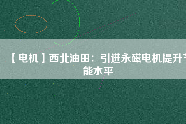 【電機(jī)】西北油田:引進(jìn)永磁電機(jī)提升節(jié)能水平 - TECO東元電機(jī) | 變頻器·伺服電機(jī)·減速機(jī)·電機(jī)解決方案