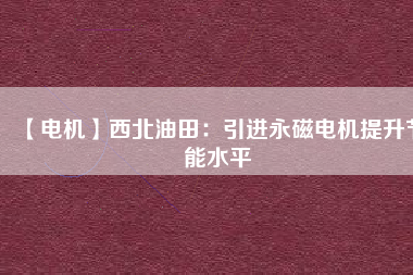 【電機(jī)】西北油田:引進(jìn)永磁電機(jī)提升節(jié)能水平 - TECO東元電機(jī) | 變頻器·伺服電機(jī)·減速機(jī)·電機(jī)解決方案