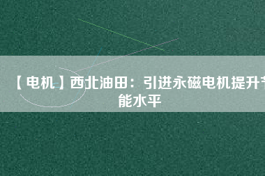 【電機(jī)】西北油田:引進(jìn)永磁電機(jī)提升節(jié)能水平 - TECO東元電機(jī) | 變頻器·伺服電機(jī)·減速機(jī)·電機(jī)解決方案