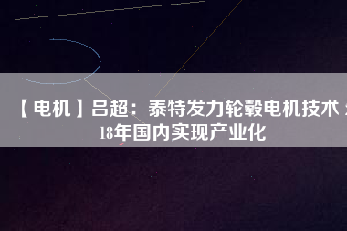 【電機(jī)】呂超：泰特發(fā)力輪轂電機(jī)技術(shù) 2018年國內(nèi)實現(xiàn)產(chǎn)業(yè)化 - TECO東元電機(jī) | 變頻器·伺服電機(jī)·減速機(jī)·電機(jī)解決方案