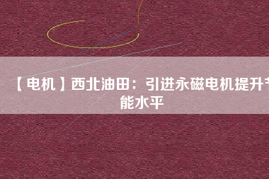 【電機(jī)】西北油田:引進(jìn)永磁電機(jī)提升節(jié)能水平 - TECO東元電機(jī) | 變頻器·伺服電機(jī)·減速機(jī)·電機(jī)解決方案