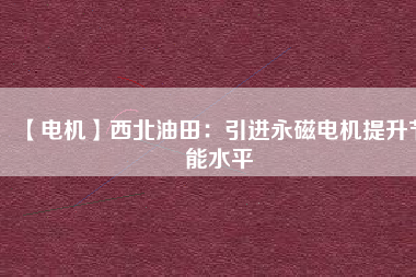 【電機(jī)】西北油田:引進(jìn)永磁電機(jī)提升節(jié)能水平 - TECO東元電機(jī) | 變頻器·伺服電機(jī)·減速機(jī)·電機(jī)解決方案