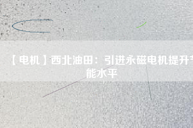 【電機(jī)】西北油田:引進(jìn)永磁電機(jī)提升節(jié)能水平 - TECO東元電機(jī) | 變頻器·伺服電機(jī)·減速機(jī)·電機(jī)解決方案