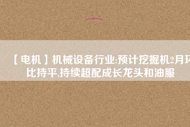 【電機】機械設備行業(yè):預計挖掘機2月環(huán)比持平,持續(xù)超配成長龍頭和油服 - TECO東元電機 | 變頻器·伺服電機·減速機·電機解決方案