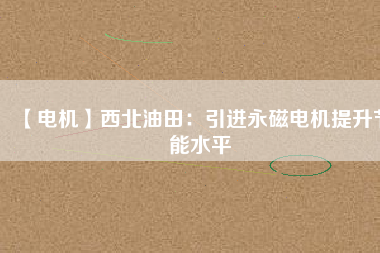 【電機(jī)】西北油田:引進(jìn)永磁電機(jī)提升節(jié)能水平 - TECO東元電機(jī) | 變頻器·伺服電機(jī)·減速機(jī)·電機(jī)解決方案