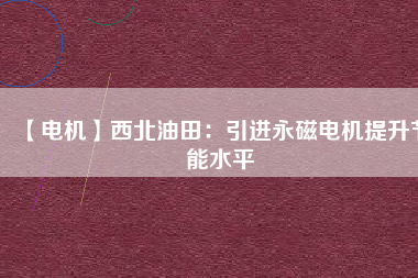 【電機(jī)】西北油田:引進(jìn)永磁電機(jī)提升節(jié)能水平 - TECO東元電機(jī) | 變頻器·伺服電機(jī)·減速機(jī)·電機(jī)解決方案
