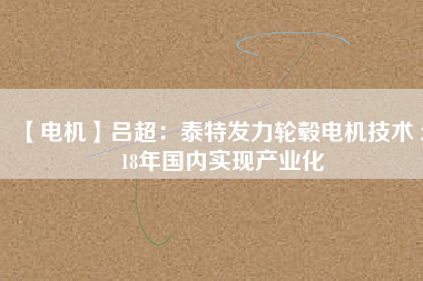 【電機(jī)】呂超：泰特發(fā)力輪轂電機(jī)技術(shù) 2018年國內(nèi)實現(xiàn)產(chǎn)業(yè)化 - TECO東元電機(jī) | 變頻器·伺服電機(jī)·減速機(jī)·電機(jī)解決方案