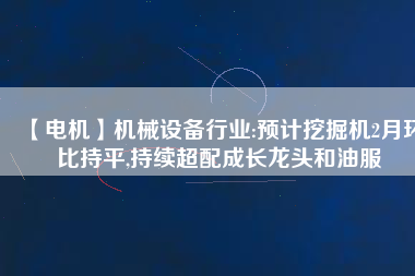 【電機】機械設備行業(yè):預計挖掘機2月環(huán)比持平,持續(xù)超配成長龍頭和油服 - TECO東元電機 | 變頻器·伺服電機·減速機·電機解決方案