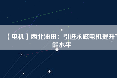 【電機(jī)】西北油田:引進(jìn)永磁電機(jī)提升節(jié)能水平 - TECO東元電機(jī) | 變頻器·伺服電機(jī)·減速機(jī)·電機(jī)解決方案