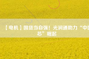 【電機】國貨當自強！光潤通助力“中國芯”崛起 - TECO東元電機 | 變頻器·伺服電機·減速機·電機解決方案