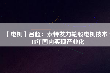 【電機(jī)】呂超：泰特發(fā)力輪轂電機(jī)技術(shù) 2018年國內(nèi)實現(xiàn)產(chǎn)業(yè)化 - TECO東元電機(jī) | 變頻器·伺服電機(jī)·減速機(jī)·電機(jī)解決方案