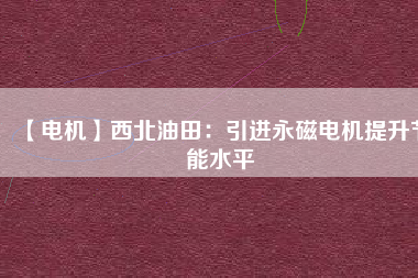 【電機(jī)】西北油田:引進(jìn)永磁電機(jī)提升節(jié)能水平 - TECO東元電機(jī) | 變頻器·伺服電機(jī)·減速機(jī)·電機(jī)解決方案