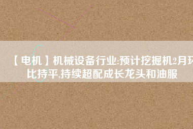 【電機】機械設備行業(yè):預計挖掘機2月環(huán)比持平,持續(xù)超配成長龍頭和油服 - TECO東元電機 | 變頻器·伺服電機·減速機·電機解決方案