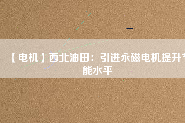 【電機(jī)】西北油田:引進(jìn)永磁電機(jī)提升節(jié)能水平 - TECO東元電機(jī) | 變頻器·伺服電機(jī)·減速機(jī)·電機(jī)解決方案