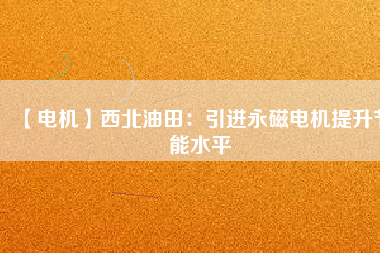 【電機(jī)】西北油田:引進(jìn)永磁電機(jī)提升節(jié)能水平 - TECO東元電機(jī) | 變頻器·伺服電機(jī)·減速機(jī)·電機(jī)解決方案