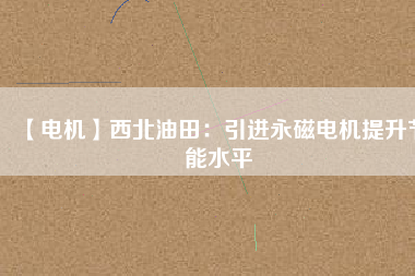【電機(jī)】西北油田:引進(jìn)永磁電機(jī)提升節(jié)能水平 - TECO東元電機(jī) | 變頻器·伺服電機(jī)·減速機(jī)·電機(jī)解決方案
