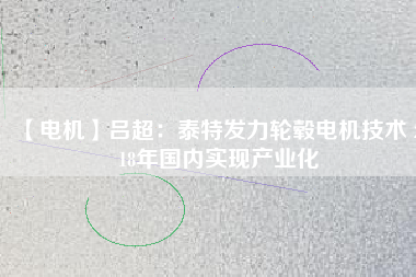 【電機(jī)】呂超：泰特發(fā)力輪轂電機(jī)技術(shù) 2018年國內(nèi)實現(xiàn)產(chǎn)業(yè)化 - TECO東元電機(jī) | 變頻器·伺服電機(jī)·減速機(jī)·電機(jī)解決方案