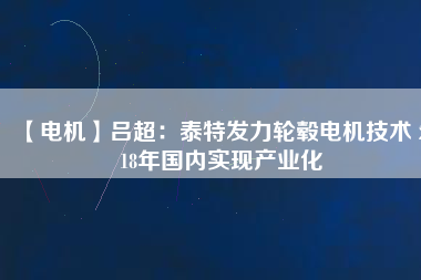 【電機(jī)】呂超：泰特發(fā)力輪轂電機(jī)技術(shù) 2018年國內(nèi)實現(xiàn)產(chǎn)業(yè)化 - TECO東元電機(jī) | 變頻器·伺服電機(jī)·減速機(jī)·電機(jī)解決方案