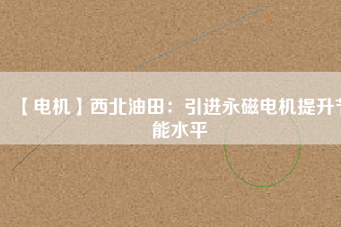 【電機(jī)】西北油田:引進(jìn)永磁電機(jī)提升節(jié)能水平 - TECO東元電機(jī) | 變頻器·伺服電機(jī)·減速機(jī)·電機(jī)解決方案