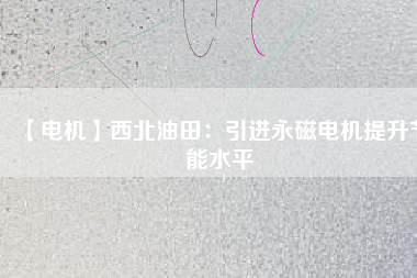 【電機(jī)】西北油田:引進(jìn)永磁電機(jī)提升節(jié)能水平 - TECO東元電機(jī) | 變頻器·伺服電機(jī)·減速機(jī)·電機(jī)解決方案