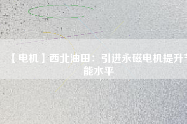 【電機(jī)】西北油田:引進(jìn)永磁電機(jī)提升節(jié)能水平 - TECO東元電機(jī) | 變頻器·伺服電機(jī)·減速機(jī)·電機(jī)解決方案