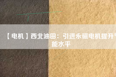 【電機(jī)】西北油田:引進(jìn)永磁電機(jī)提升節(jié)能水平 - TECO東元電機(jī) | 變頻器·伺服電機(jī)·減速機(jī)·電機(jī)解決方案