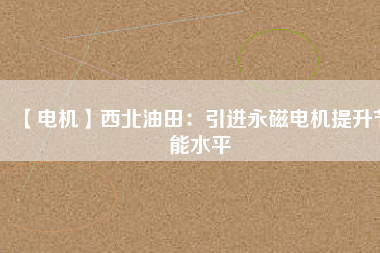 【電機(jī)】西北油田:引進(jìn)永磁電機(jī)提升節(jié)能水平 - TECO東元電機(jī) | 變頻器·伺服電機(jī)·減速機(jī)·電機(jī)解決方案
