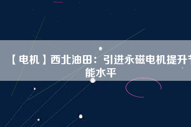 【電機(jī)】西北油田:引進(jìn)永磁電機(jī)提升節(jié)能水平 - TECO東元電機(jī) | 變頻器·伺服電機(jī)·減速機(jī)·電機(jī)解決方案
