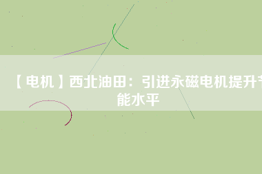 【電機(jī)】西北油田:引進(jìn)永磁電機(jī)提升節(jié)能水平 - TECO東元電機(jī) | 變頻器·伺服電機(jī)·減速機(jī)·電機(jī)解決方案