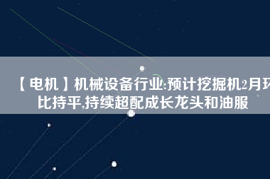 【電機】機械設備行業(yè):預計挖掘機2月環(huán)比持平,持續(xù)超配成長龍頭和油服 - TECO東元電機 | 變頻器·伺服電機·減速機·電機解決方案
