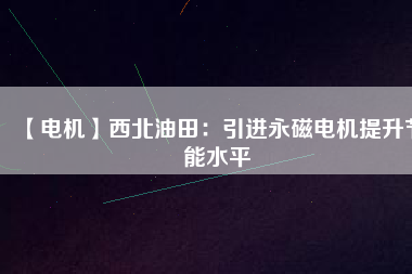 【電機(jī)】西北油田:引進(jìn)永磁電機(jī)提升節(jié)能水平 - TECO東元電機(jī) | 變頻器·伺服電機(jī)·減速機(jī)·電機(jī)解決方案