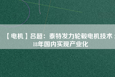 【電機(jī)】呂超：泰特發(fā)力輪轂電機(jī)技術(shù) 2018年國內(nèi)實現(xiàn)產(chǎn)業(yè)化 - TECO東元電機(jī) | 變頻器·伺服電機(jī)·減速機(jī)·電機(jī)解決方案
