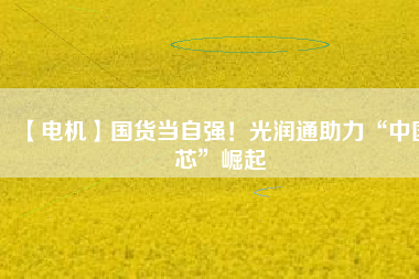 【電機】國貨當自強！光潤通助力“中國芯”崛起 - TECO東元電機 | 變頻器·伺服電機·減速機·電機解決方案