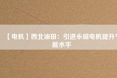 【電機(jī)】西北油田:引進(jìn)永磁電機(jī)提升節(jié)能水平 - TECO東元電機(jī) | 變頻器·伺服電機(jī)·減速機(jī)·電機(jī)解決方案