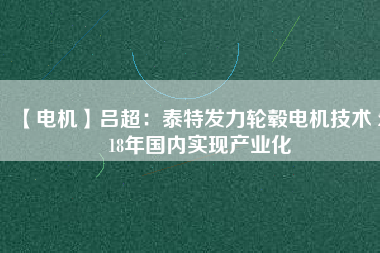 【電機(jī)】呂超：泰特發(fā)力輪轂電機(jī)技術(shù) 2018年國內(nèi)實現(xiàn)產(chǎn)業(yè)化 - TECO東元電機(jī) | 變頻器·伺服電機(jī)·減速機(jī)·電機(jī)解決方案