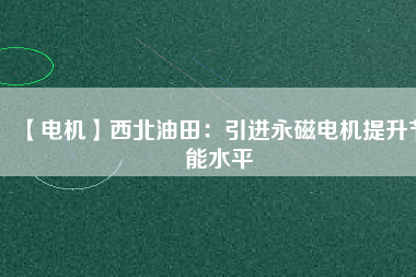 【電機(jī)】西北油田:引進(jìn)永磁電機(jī)提升節(jié)能水平 - TECO東元電機(jī) | 變頻器·伺服電機(jī)·減速機(jī)·電機(jī)解決方案