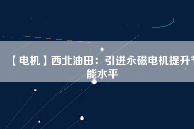 【電機(jī)】西北油田:引進(jìn)永磁電機(jī)提升節(jié)能水平 - TECO東元電機(jī) | 變頻器·伺服電機(jī)·減速機(jī)·電機(jī)解決方案