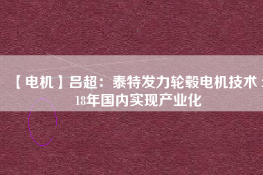 【電機(jī)】呂超：泰特發(fā)力輪轂電機(jī)技術(shù) 2018年國內(nèi)實現(xiàn)產(chǎn)業(yè)化 - TECO東元電機(jī) | 變頻器·伺服電機(jī)·減速機(jī)·電機(jī)解決方案
