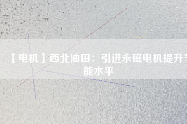 【電機(jī)】西北油田:引進(jìn)永磁電機(jī)提升節(jié)能水平 - TECO東元電機(jī) | 變頻器·伺服電機(jī)·減速機(jī)·電機(jī)解決方案