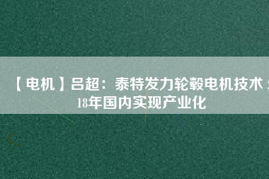 【電機(jī)】呂超：泰特發(fā)力輪轂電機(jī)技術(shù) 2018年國內(nèi)實現(xiàn)產(chǎn)業(yè)化 - TECO東元電機(jī) | 變頻器·伺服電機(jī)·減速機(jī)·電機(jī)解決方案