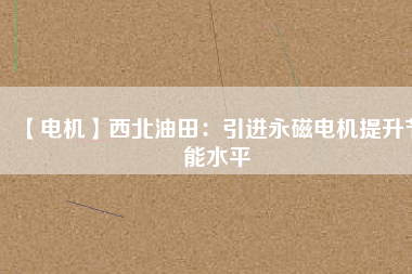 【電機(jī)】西北油田:引進(jìn)永磁電機(jī)提升節(jié)能水平 - TECO東元電機(jī) | 變頻器·伺服電機(jī)·減速機(jī)·電機(jī)解決方案