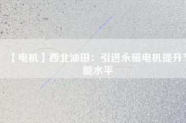 【電機(jī)】西北油田:引進(jìn)永磁電機(jī)提升節(jié)能水平 - TECO東元電機(jī) | 變頻器·伺服電機(jī)·減速機(jī)·電機(jī)解決方案