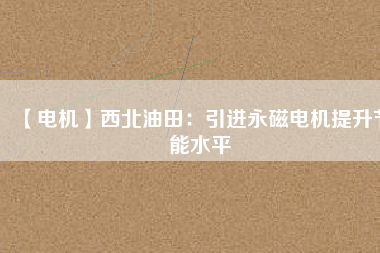 【電機(jī)】西北油田:引進(jìn)永磁電機(jī)提升節(jié)能水平 - TECO東元電機(jī) | 變頻器·伺服電機(jī)·減速機(jī)·電機(jī)解決方案