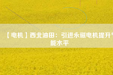 【電機(jī)】西北油田:引進(jìn)永磁電機(jī)提升節(jié)能水平 - TECO東元電機(jī) | 變頻器·伺服電機(jī)·減速機(jī)·電機(jī)解決方案