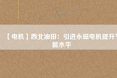 【電機(jī)】西北油田:引進(jìn)永磁電機(jī)提升節(jié)能水平 - TECO東元電機(jī) | 變頻器·伺服電機(jī)·減速機(jī)·電機(jī)解決方案
