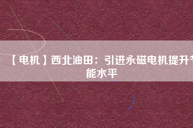 【電機(jī)】西北油田:引進(jìn)永磁電機(jī)提升節(jié)能水平 - TECO東元電機(jī) | 變頻器·伺服電機(jī)·減速機(jī)·電機(jī)解決方案
